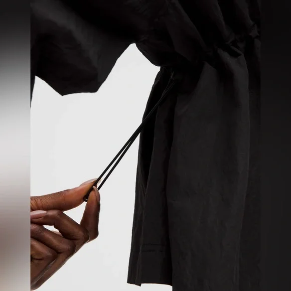 NWT💎Lululemon Bomber Nylon Cinchable Black Waterproof Jacket Medium Retail $148 - Picture 5 of 9